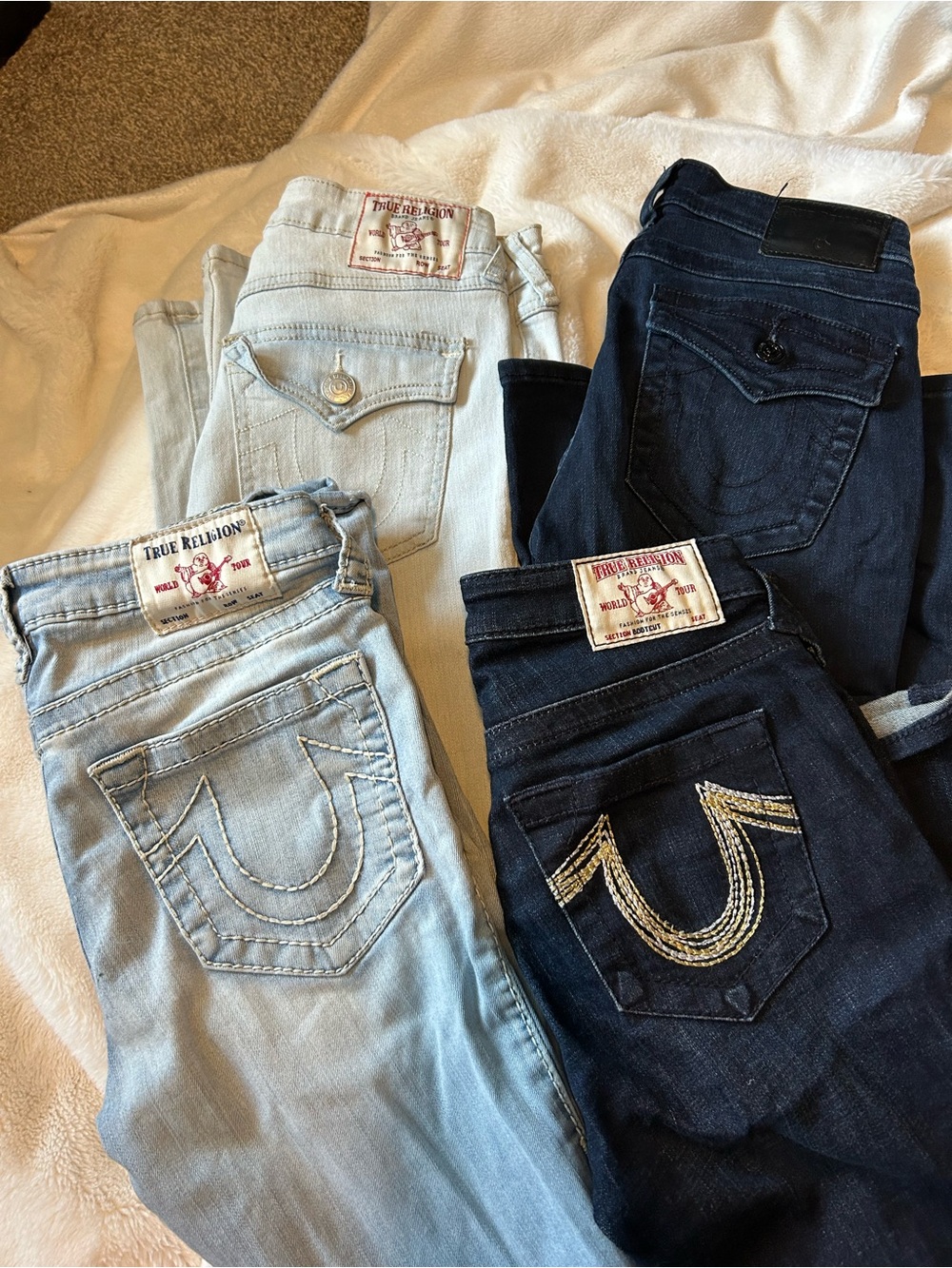 True Religion Women's Jeans - Light Wash & Dark Indigo Pair